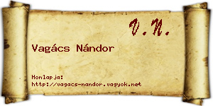 Vagács Nándor névjegykártya
