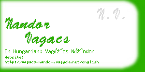 nandor vagacs business card